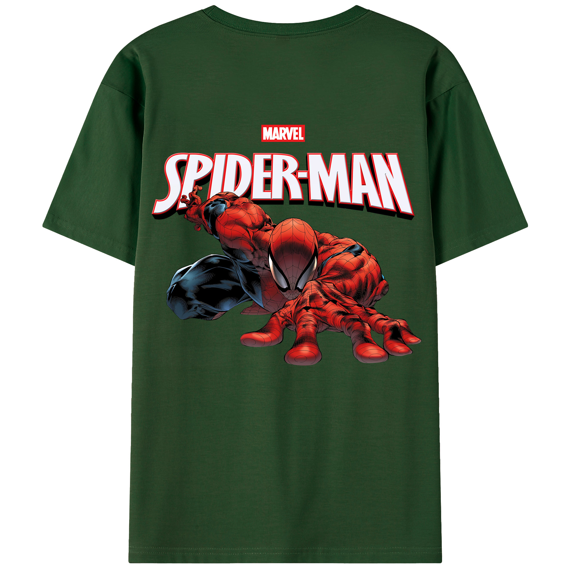 （画像用） Spider Man スパイダーマン 綿100％半袖Tシャツ（背面プリント）